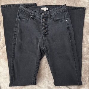 Wonderly High-Rise Button-Fly Jeans in Faded Black